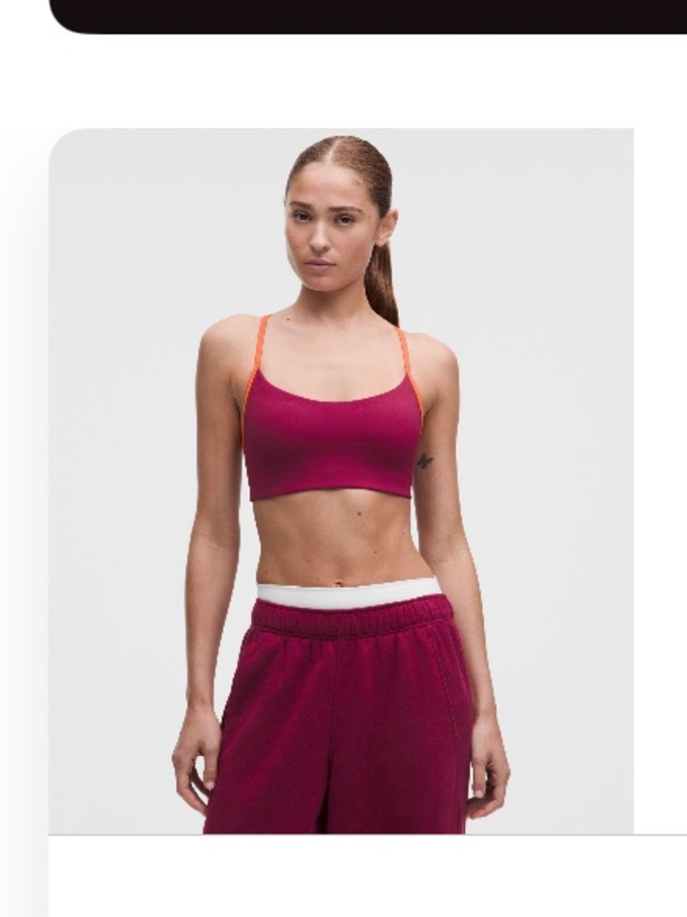 Lululemon Flow Y Bra Light Support A/B Cup Raspberry Rave Orange Punch Med BNWT